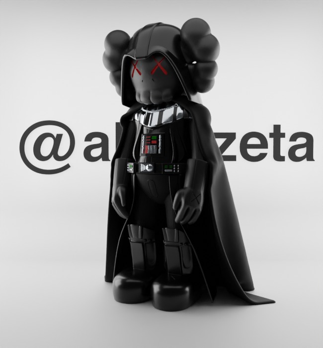 Kaws Darth Vader Textured Low-poly 3D model_4