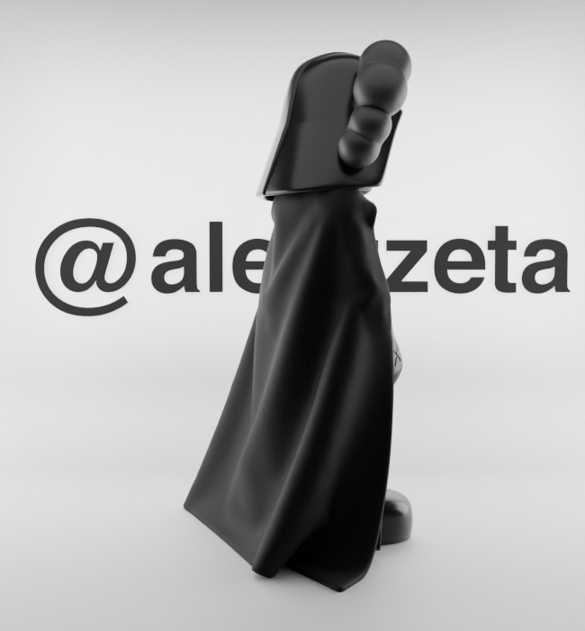 Kaws Darth Vader Textured Low-poly 3D model_26