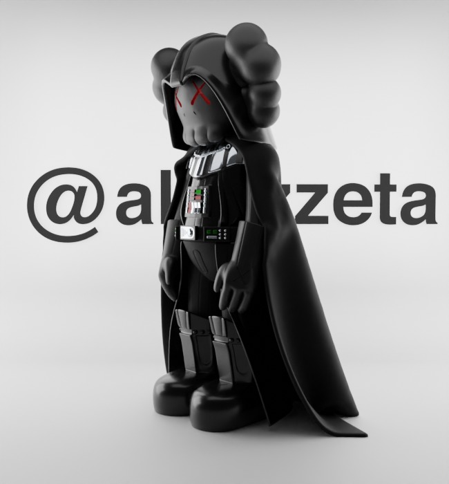 Kaws Darth Vader Textured Low-poly 3D model_6