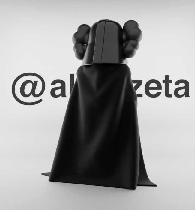 Kaws Darth Vader Textured Low-poly 3D model_21