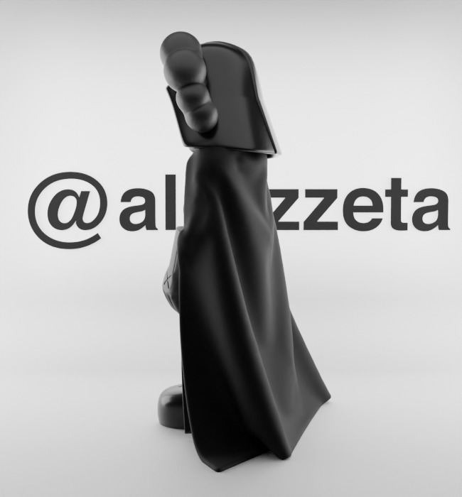 Kaws Darth Vader Textured Low-poly 3D model_12