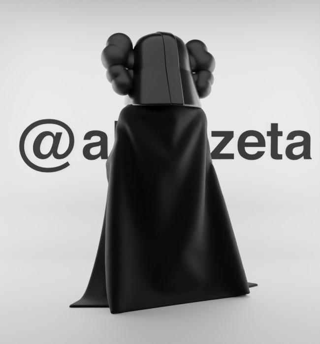 Kaws Darth Vader Textured Low-poly 3D model_17