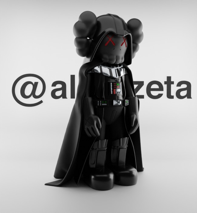 Kaws Darth Vader Textured Low-poly 3D model_34