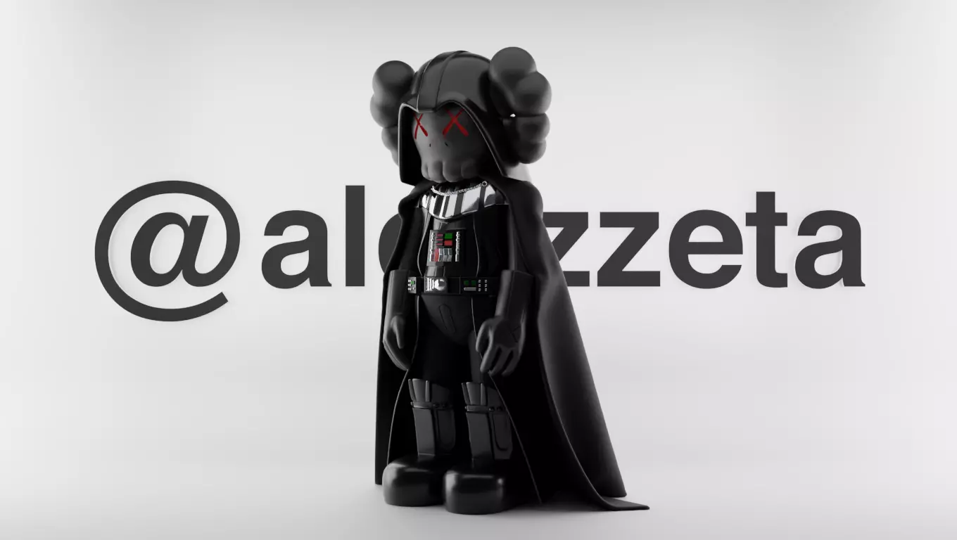 Kaws Darth Vader Textured Low-poly 3D model_0