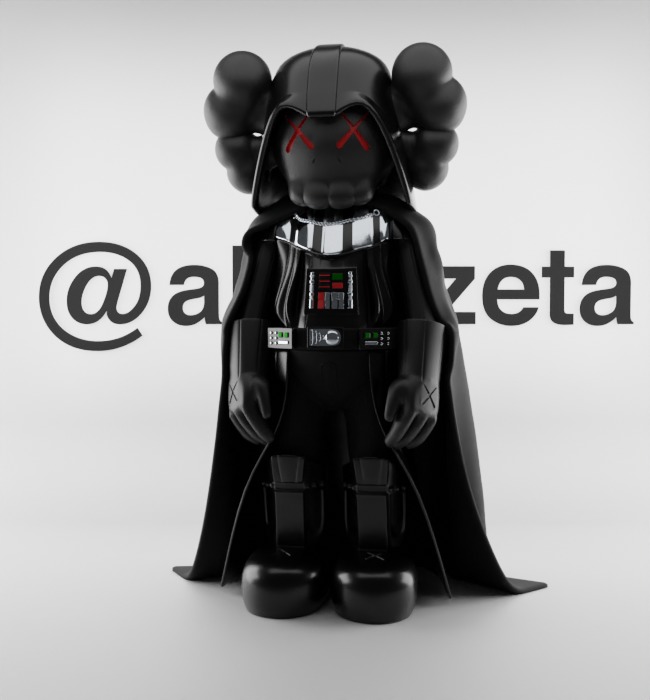 Kaws Darth Vader Textured Low-poly 3D model_2
