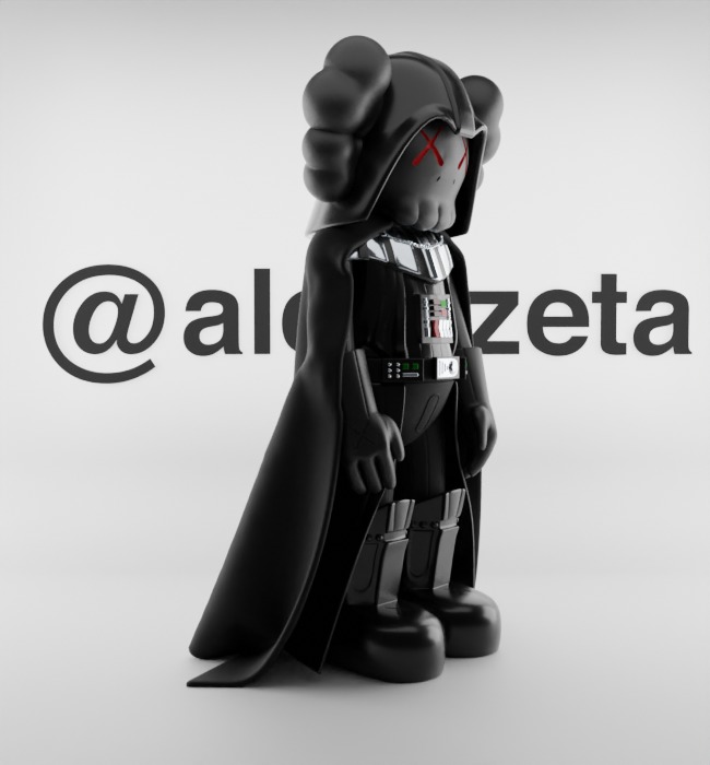 Kaws Darth Vader Textured Low-poly 3D model_32