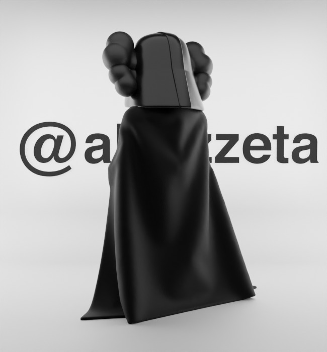 Kaws Darth Vader Textured Low-poly 3D model_16