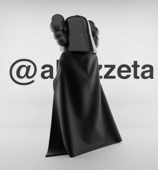 Kaws Darth Vader Textured Low-poly 3D model_15
