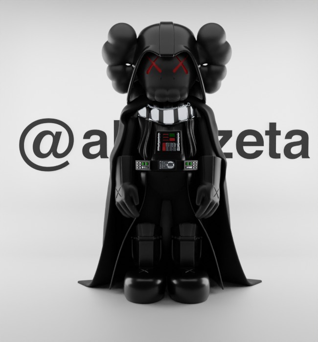 Kaws Darth Vader Textured Low-poly 3D model_1