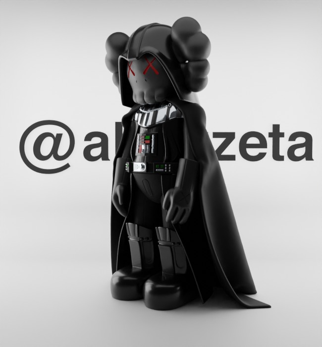 Kaws Darth Vader Textured Low-poly 3D model_5
