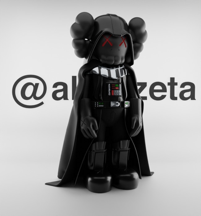 Kaws Darth Vader Textured Low-poly 3D model_35