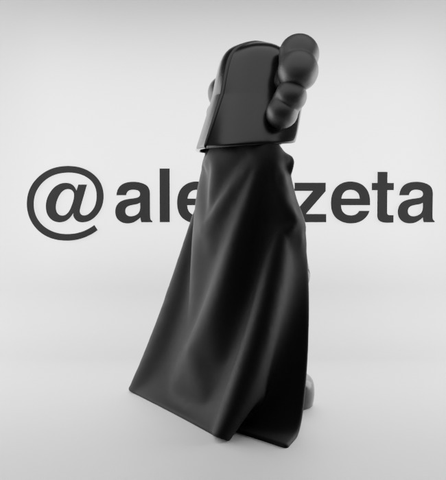 Kaws Darth Vader Textured Low-poly 3D model_25