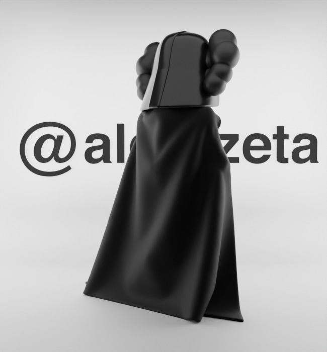 Kaws Darth Vader Textured Low-poly 3D model_23