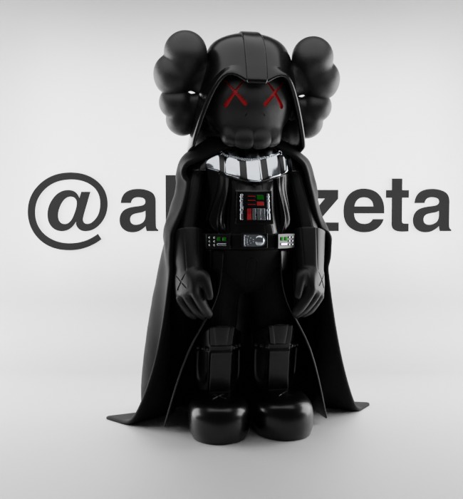 Kaws Darth Vader Textured Low-poly 3D model_36