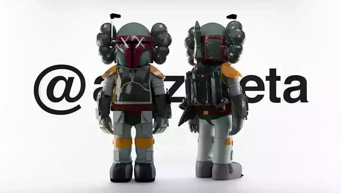 Kaws Mandalorian Textured Low-poly 3D model