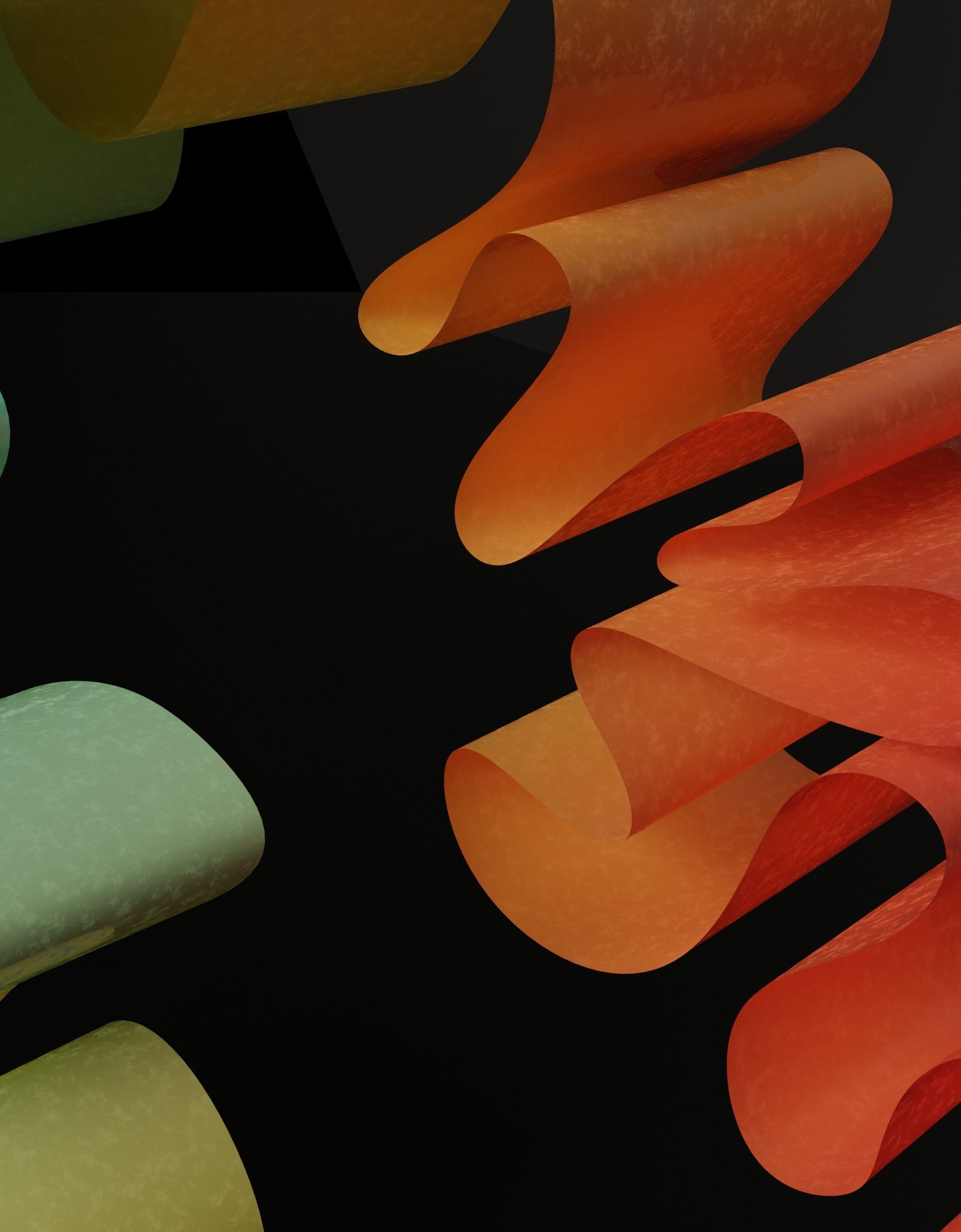 Colorful stripe ribbon on white and black background 3D model_1