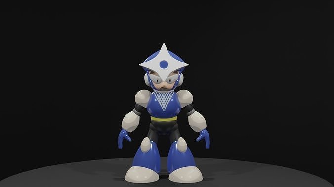Shadowman robot Low-poly 3D model