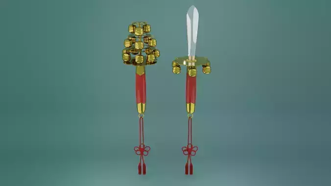 Priestess bell-Mikosuzu and Hokosuzu 3D model