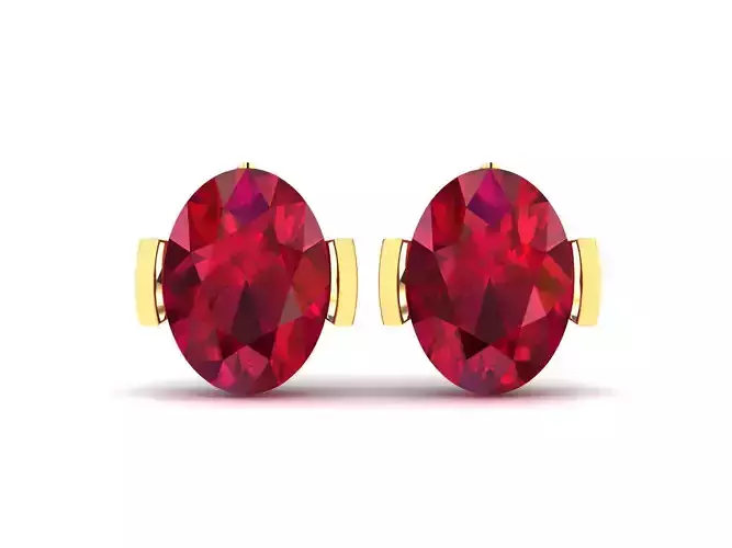 Oval Diamond Earrings 3D print model