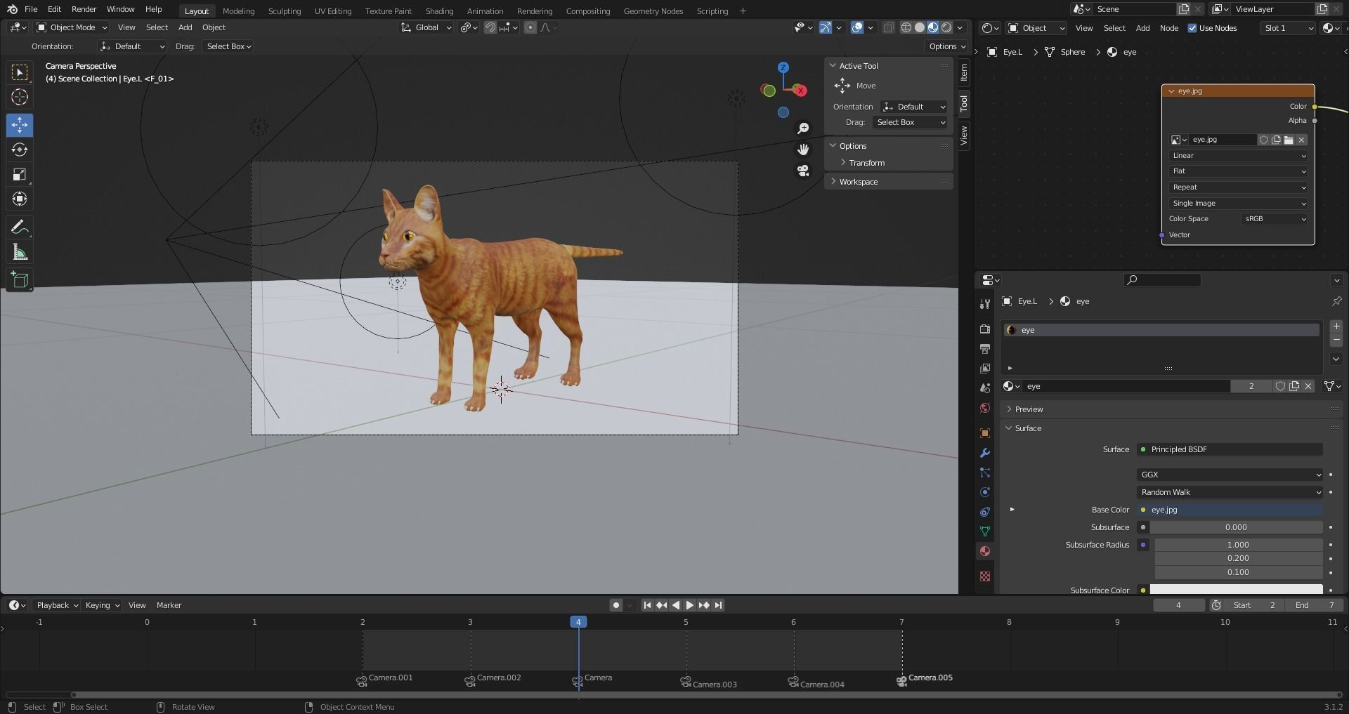 Fur Cat Yellow V3 Rigged Low-poly 3D model_18