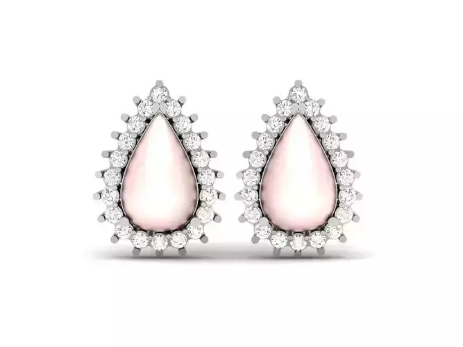 Women Pear Diamond Earrings 3D print model