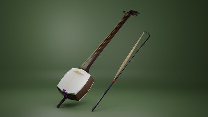 Kokyu-Japanese stringed instrument 3D model