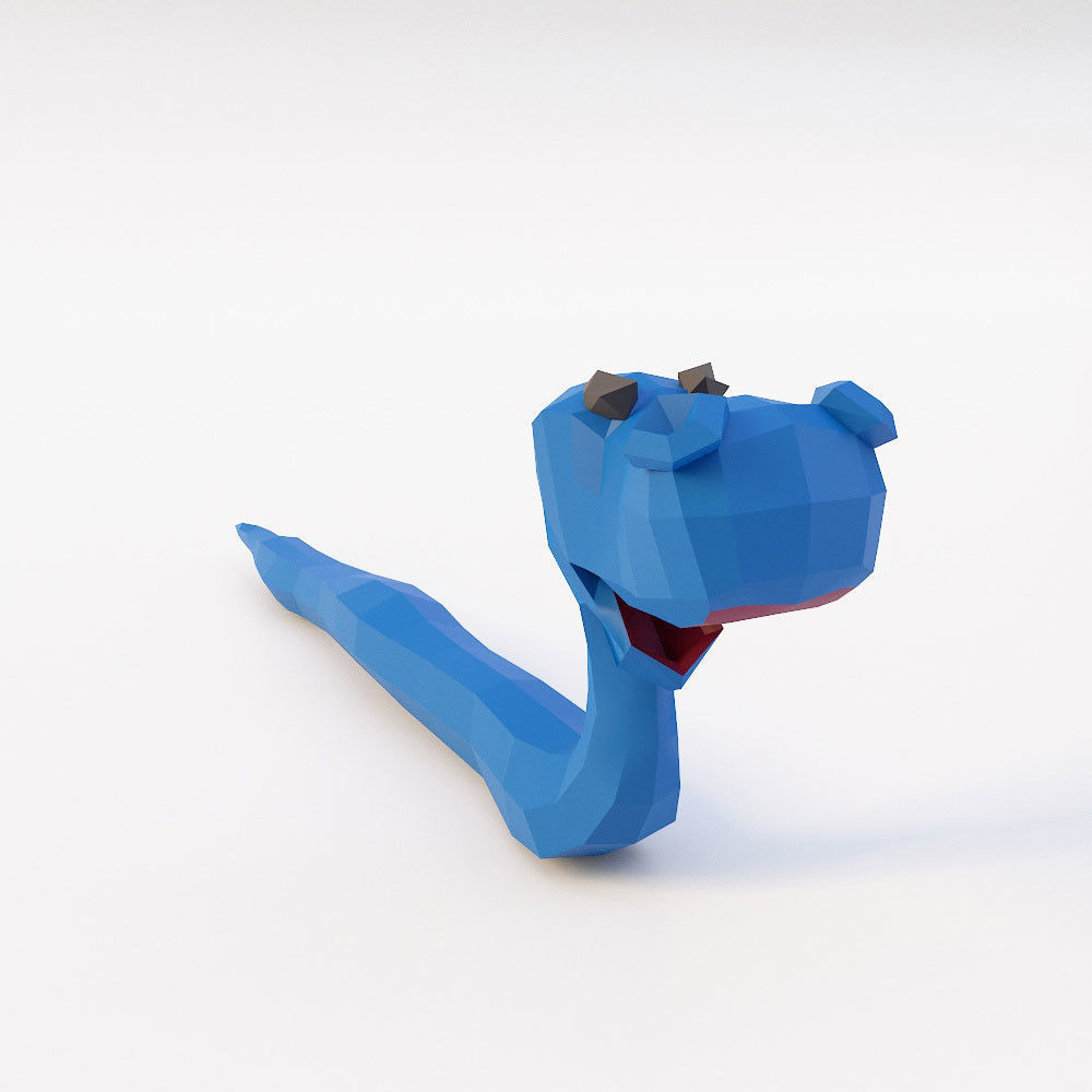 Snake cartoon 3d model  Low-poly 3D model_1