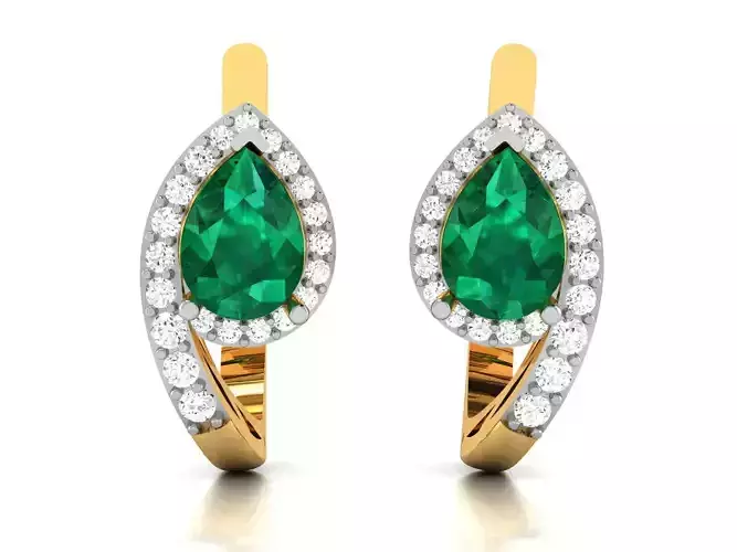 Women Pear Diamond Earrings 3D print model