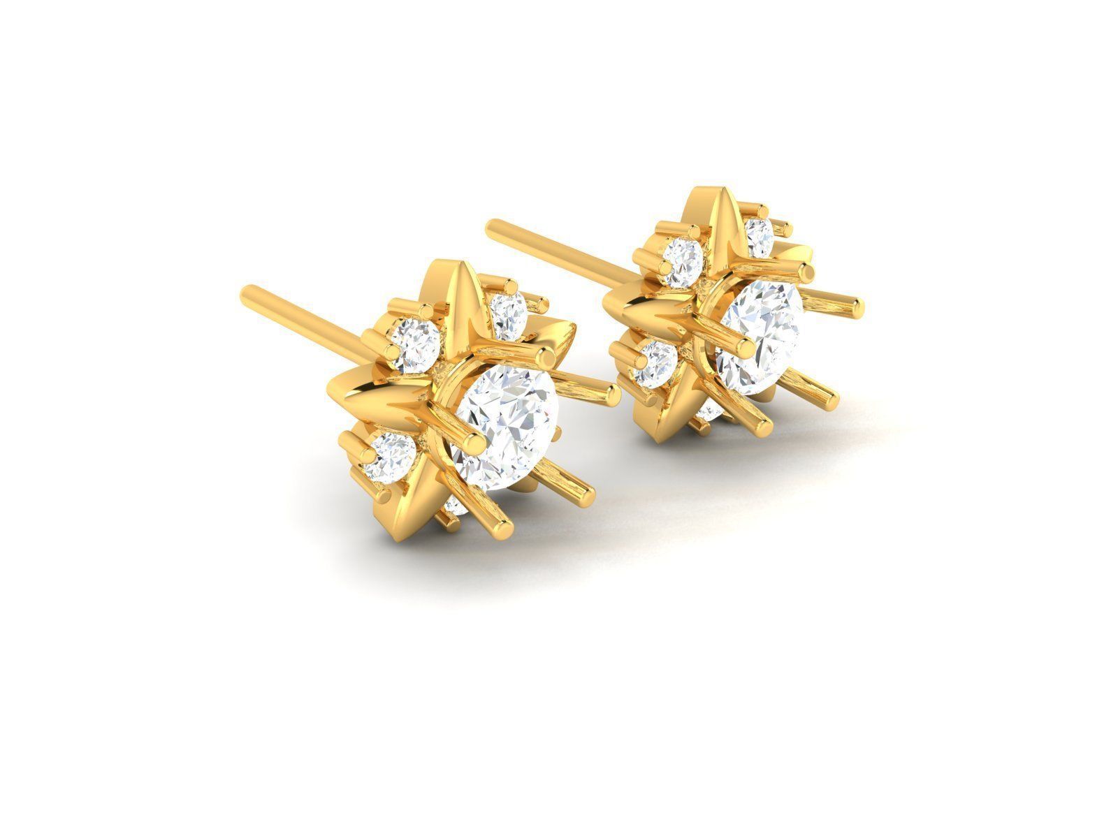 Women Diamond Earrings 3D print model_1