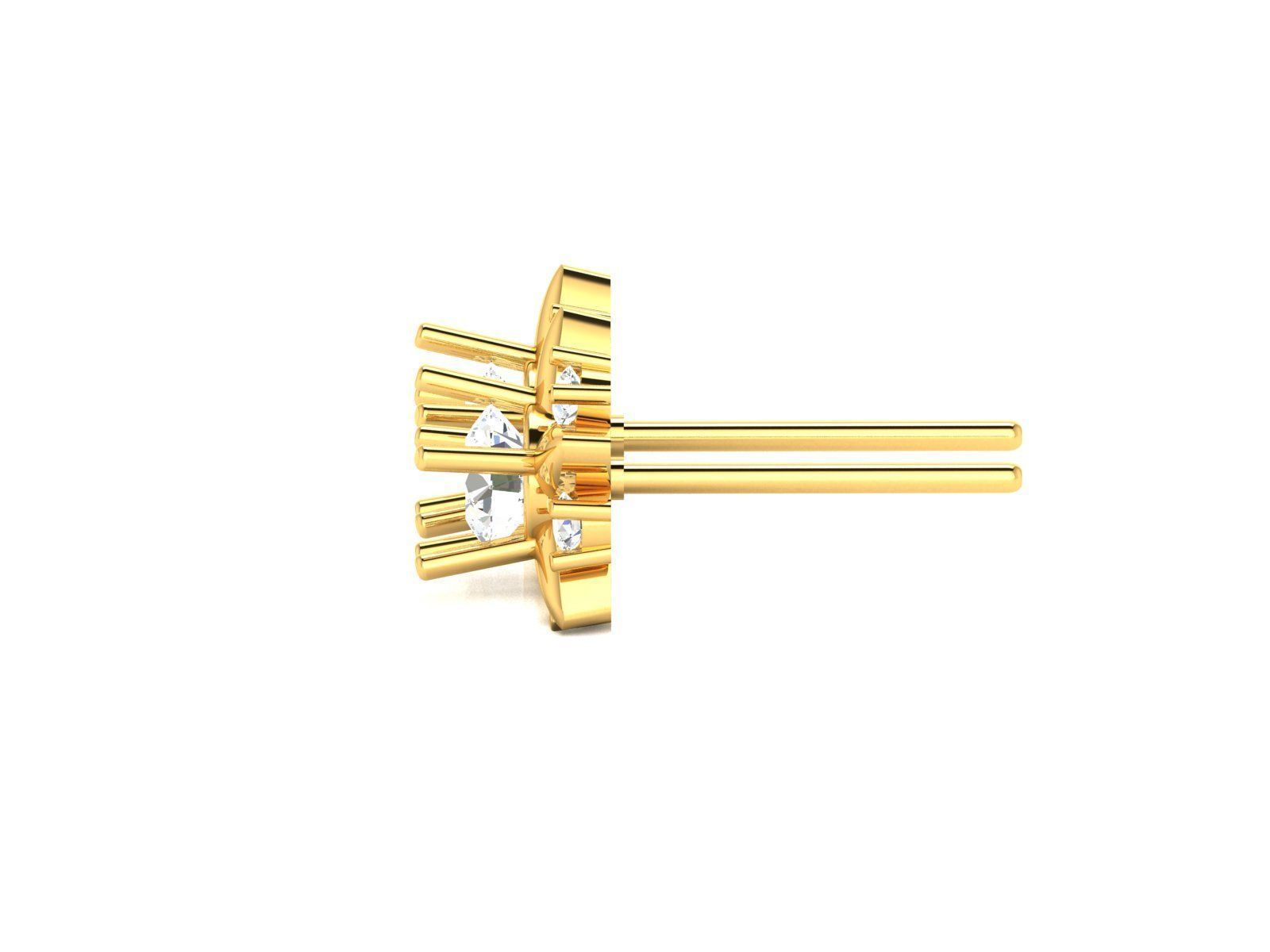 Women Diamond Earrings 3D print model_4