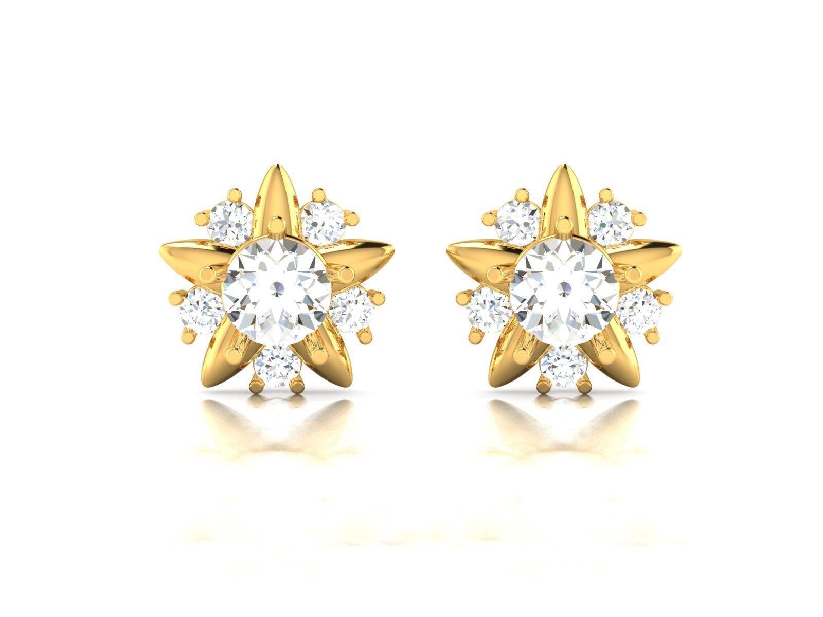 Women Diamond Earrings 3D print model_3