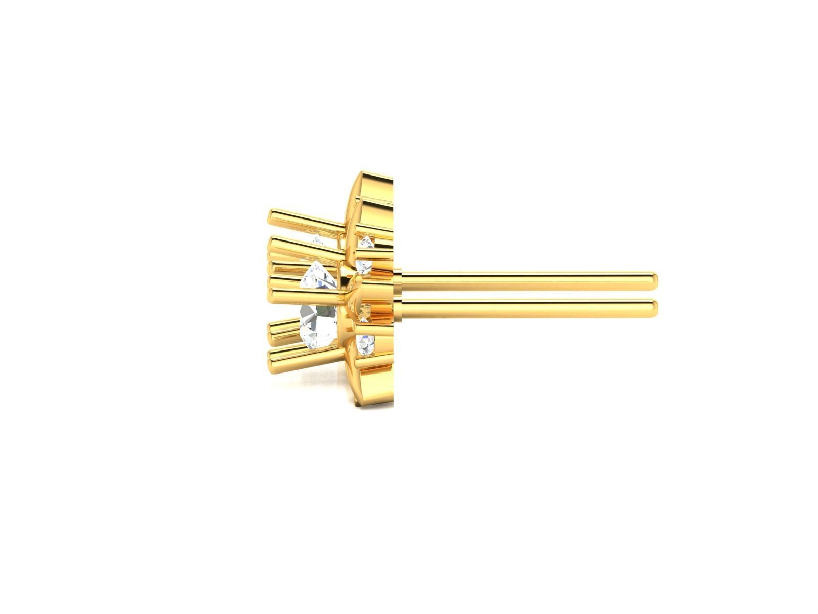 Women Diamond Earrings 3D print model_5