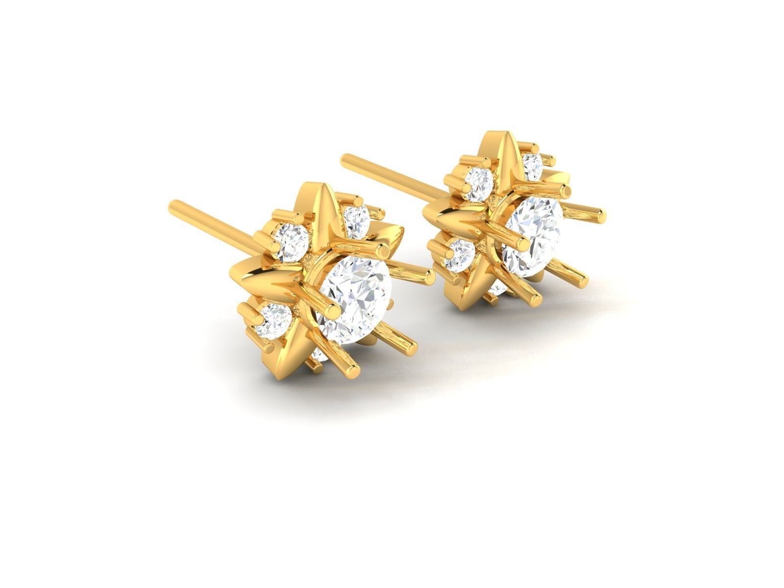Women Diamond Earrings 3D print model_2