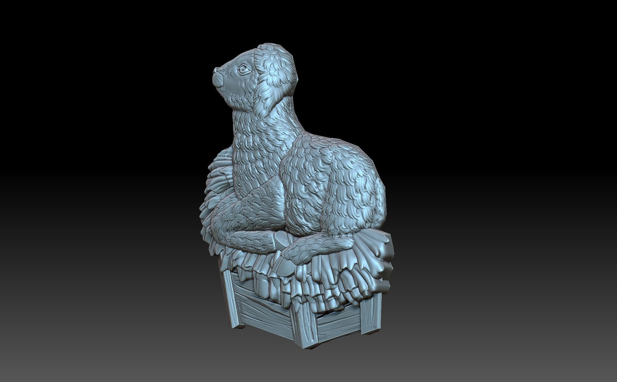 A sheep in the hay 3D print model_1