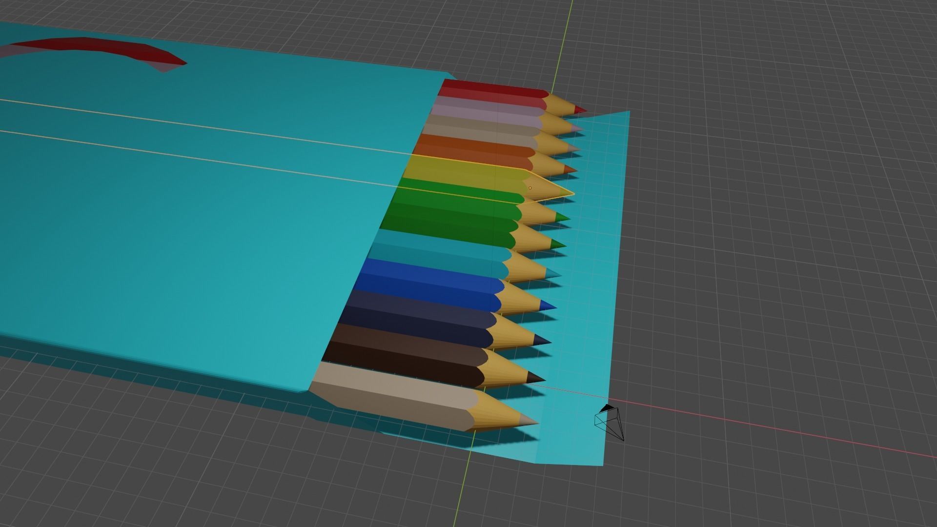 colored pencils Free low-poly 3D model_3