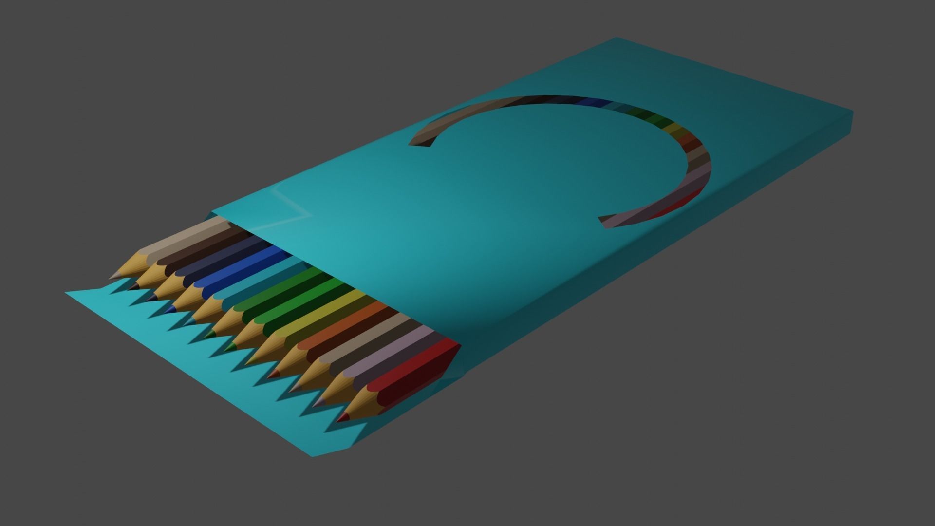 colored pencils Free low-poly 3D model_1