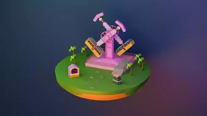 Amusement park big swing