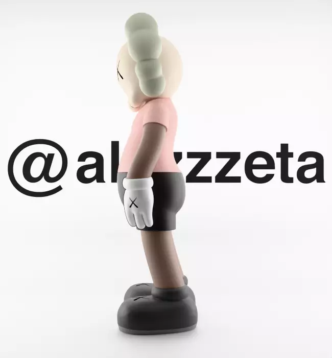 Kaws Bape Textured Low-poly 3D model_10