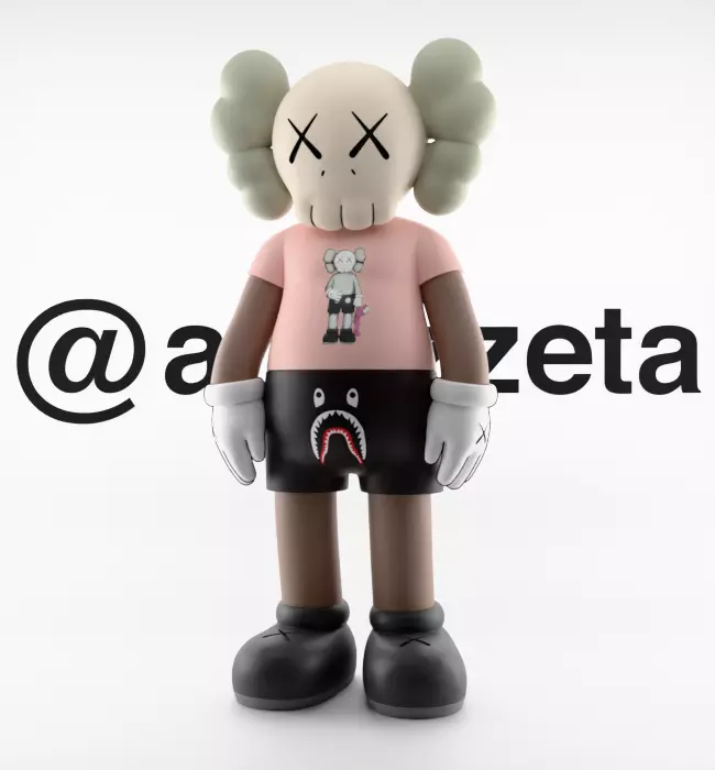Kaws Bape Textured Low-poly 3D model_2