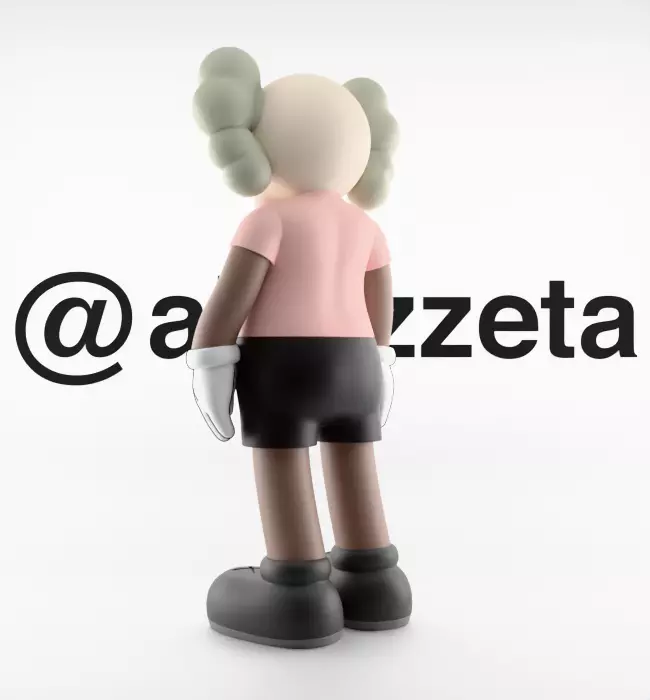 Kaws Bape Textured Low-poly 3D model_15