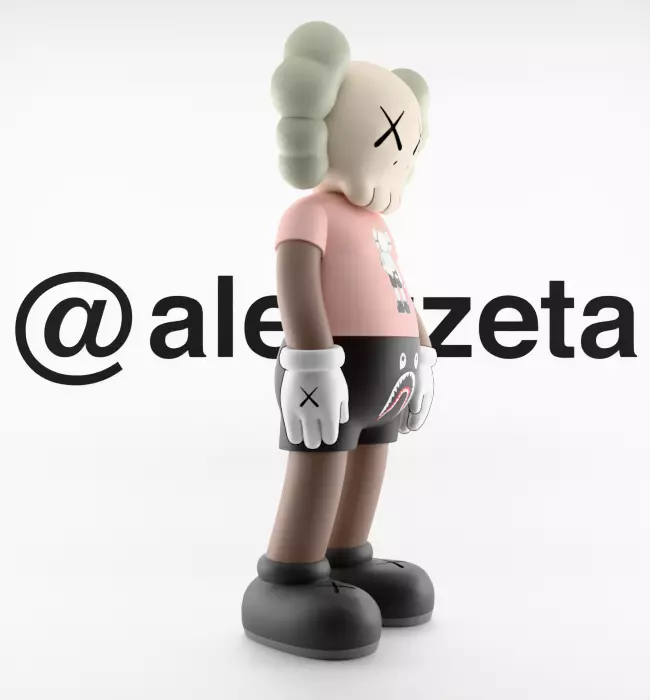 Kaws Bape Textured Low-poly 3D model_31