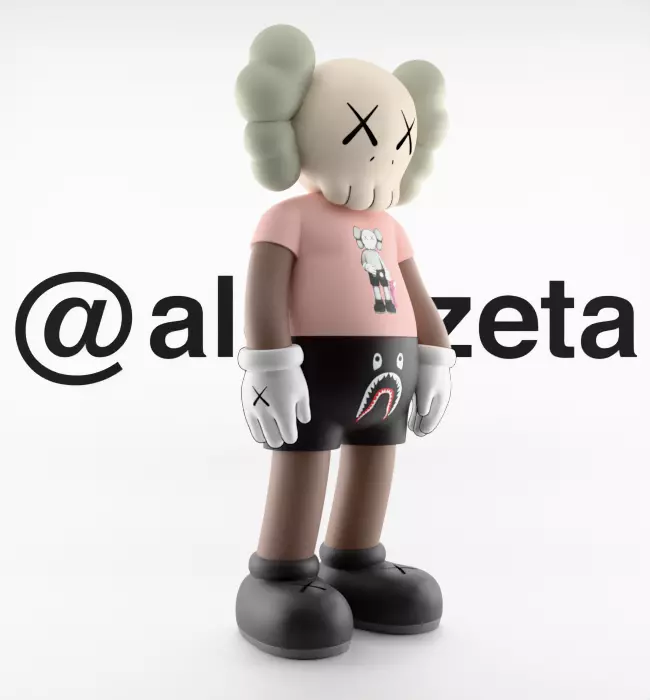 Kaws Bape Textured Low-poly 3D model_33