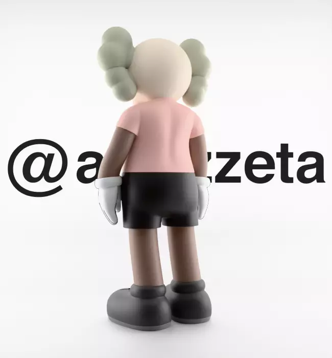 Kaws Bape Textured Low-poly 3D model_16