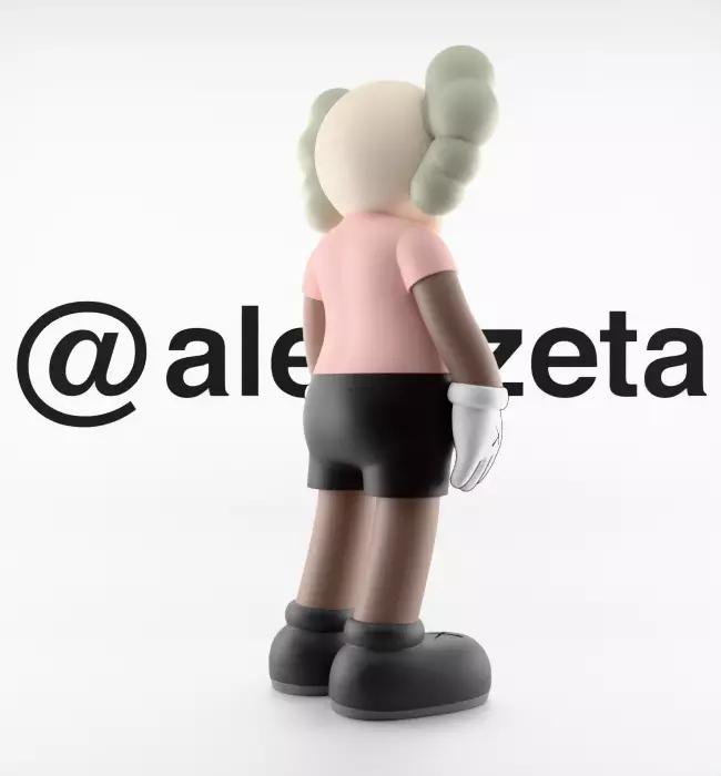 Kaws Bape Textured Low-poly 3D model_24