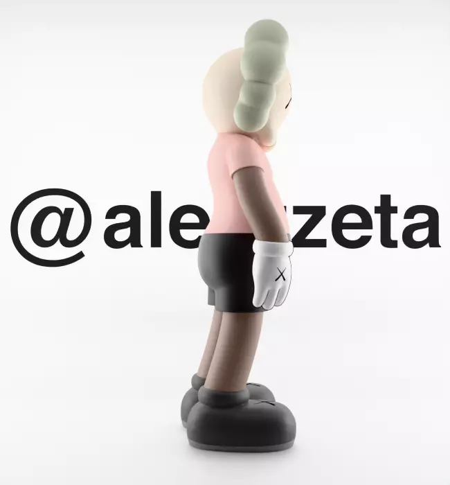 Kaws Bape Textured Low-poly 3D model_27