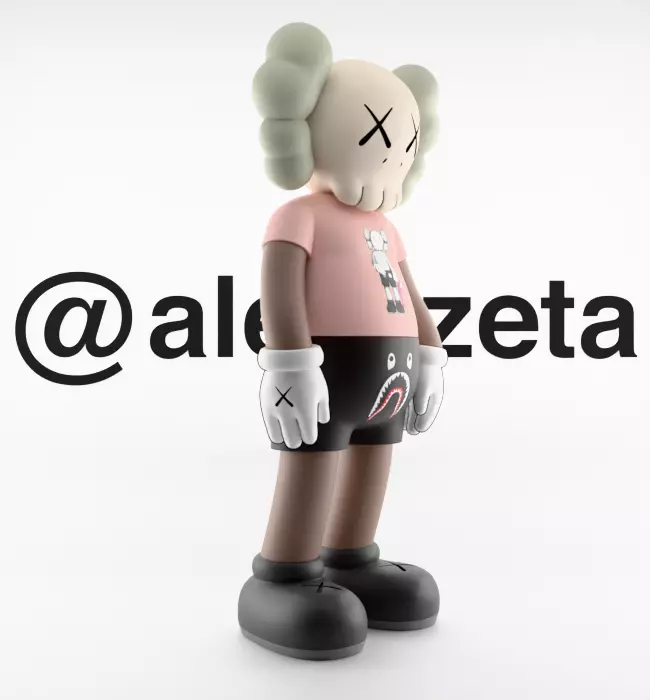Kaws Bape Textured Low-poly 3D model_32