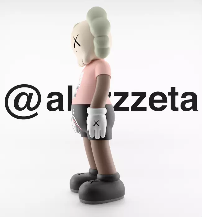 Kaws Bape Textured Low-poly 3D model_8