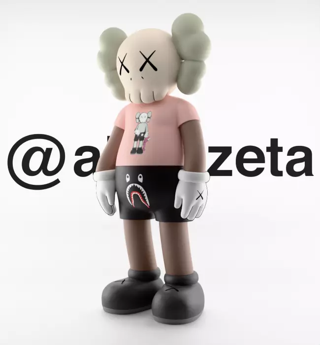 Kaws Bape Textured Low-poly 3D model_4