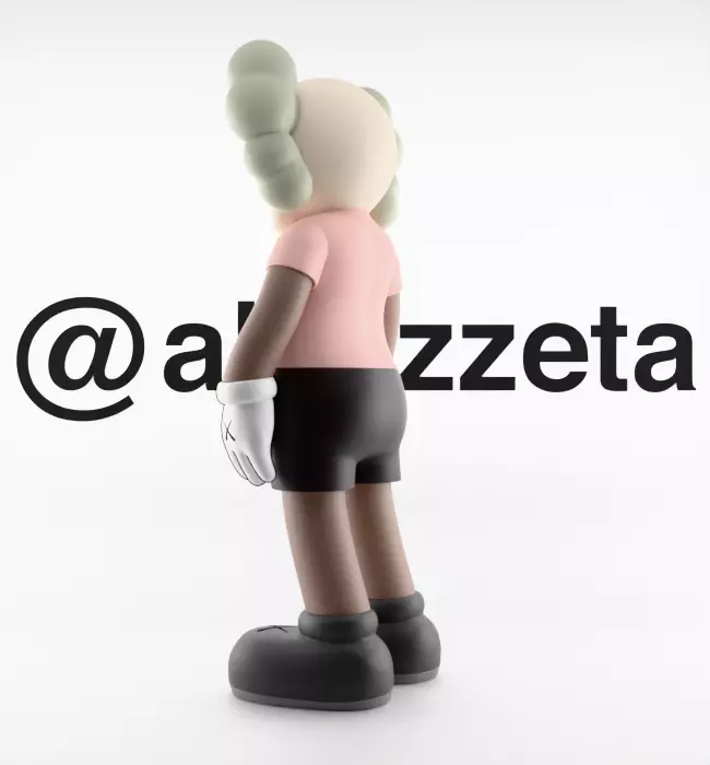 Kaws Bape Textured Low-poly 3D model_13