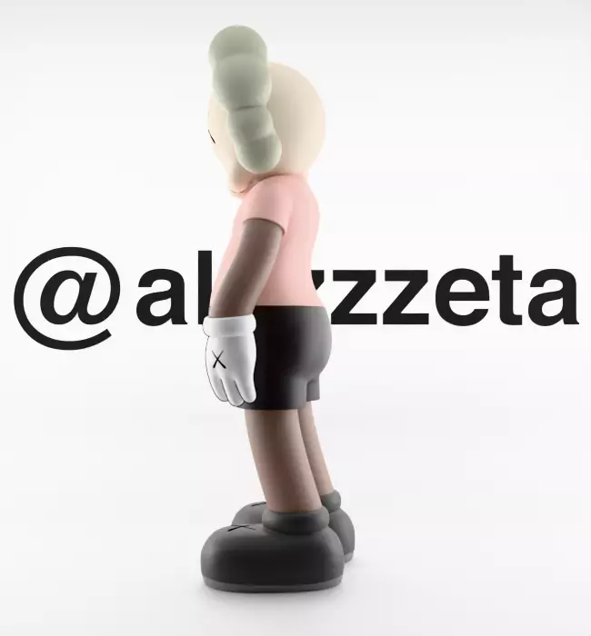 Kaws Bape Textured Low-poly 3D model_11
